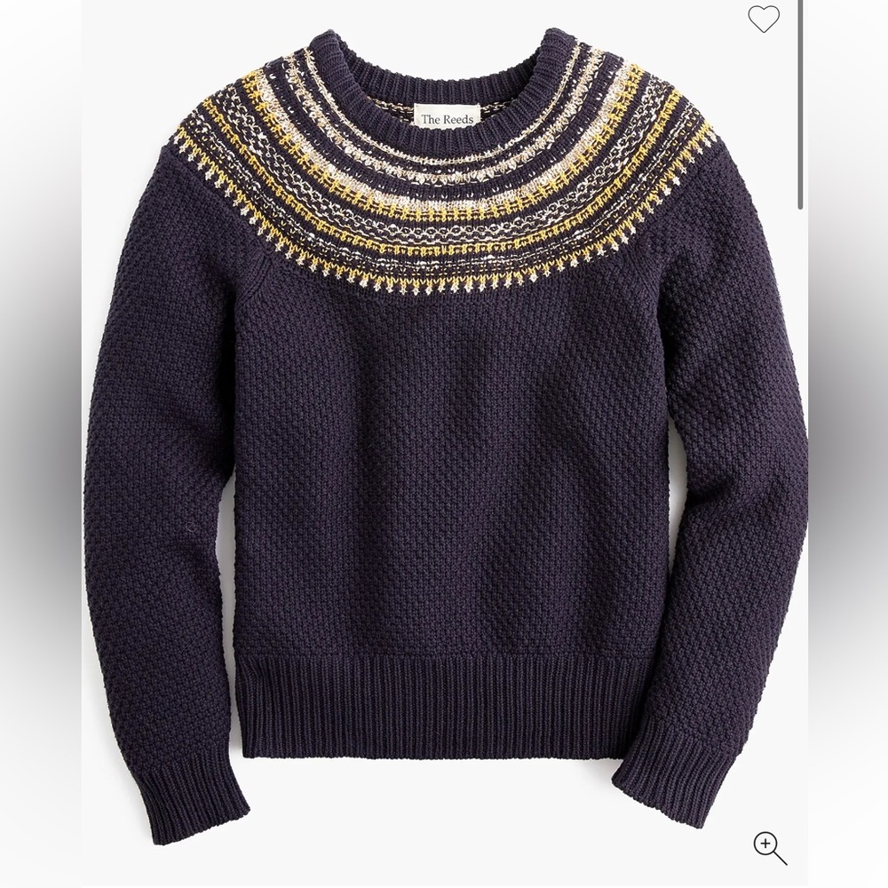 The Reeds X J.Crew crewneck sweater in sparkly
Fair Isle